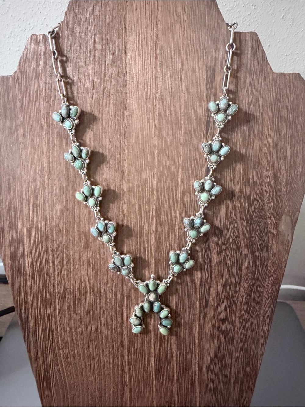 Federico Jimenez Turquoise Cluster Squash Blossom Necklace - Carico Lake - Picture 4 of 4